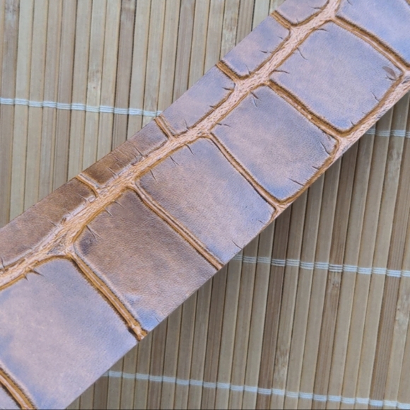 Artisan handmade belt in crocodile alligator reptile style 30"-33" - Picture 8 of 11